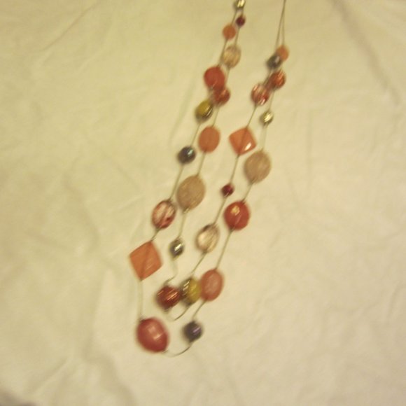 VTG 90'S SIGNED NY DIFFERENT STYLE, SHAPE, SIZE BEADS ON DOUBLE STRAND NECKLACE - Picture 2 of 4